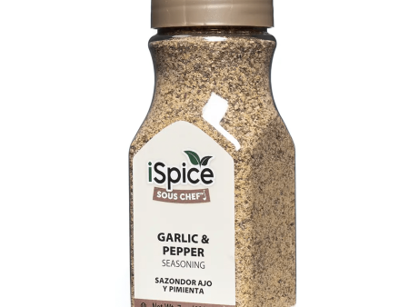 iSpice | Garlic Pepper Seasoning | 7 oz | Mixed Spices & Seasonings | Kosher | Premium Ingredients Online Hot Sale