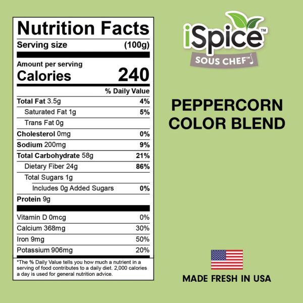 iSpice | Peppercorn Blend | 4 Color | 6.1 oz | Gourmet Spice | Kosher | Earthy undertones Online Sale