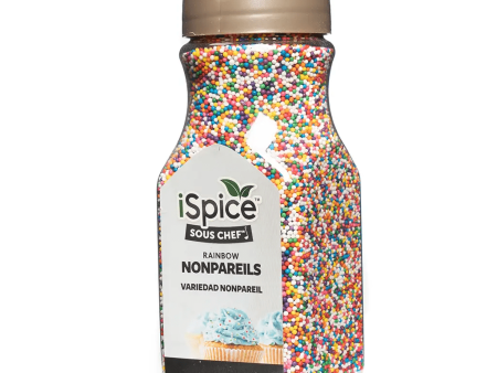 iSpice | Rainbow Nonpareils Sprinkles | 8.81 oz | Mixed Spices & Seasonings | Kosher |BPA Free Bottle Discount