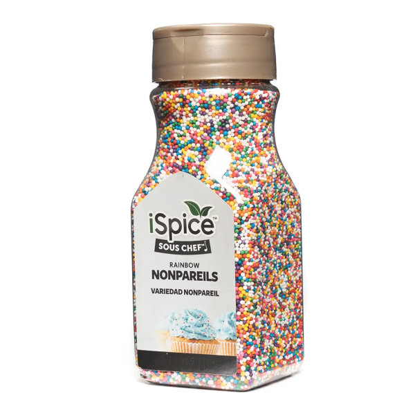 iSpice | Rainbow Nonpareils Sprinkles | 8.81 oz | Mixed Spices & Seasonings | Kosher |BPA Free Bottle Discount