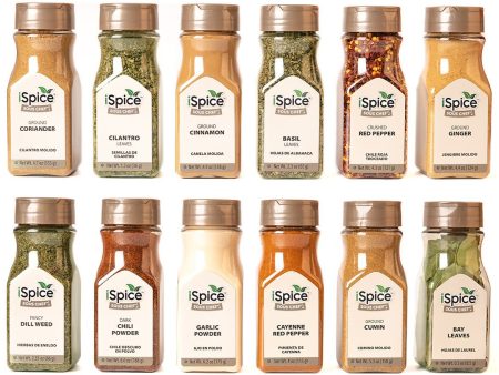 iSpice | 12 Pack of Spice and Herbs | Kitchen Mist | Mixed Spices & Seasonings Gift Set | Kosher Hot on Sale