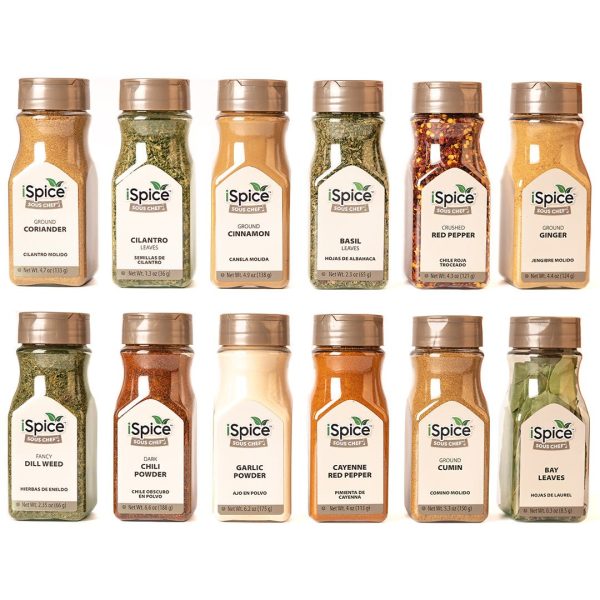 iSpice | 12 Pack of Spice and Herbs | Kitchen Mist | Mixed Spices & Seasonings Gift Set | Kosher Hot on Sale