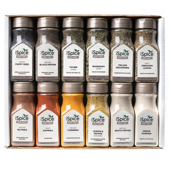 iSpice | 12 Pack of Spice and Herbs | Golden Taste | Mixed Spices & Seasonings Gift Set | Kosher Online now