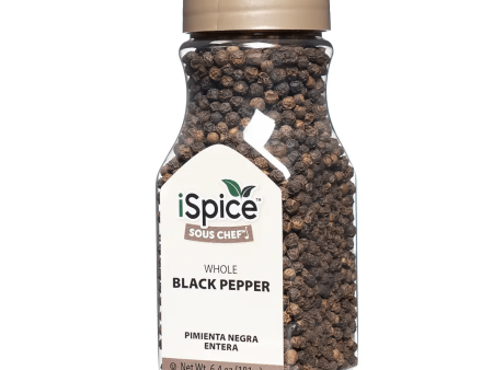 iSpice | Black Pepper Whole | 6.4 oz | Gourmet Spice | Kosher | Halal | Freshly-Milled on Sale