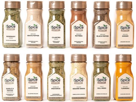 iSpice | 12 Pack of Spice and Herbs | Chef Grade | Mixed Spices & Seasonings Gift Set | Kosher Hot on Sale