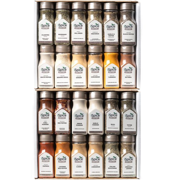 iSpice | 24 Pack of Spice and Herbs | Fiona | Mixed Spices & Seasonings Gift Set | Kosher For Cheap