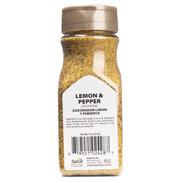 iSpice | Lemon Pepper Seasoning | 9 oz | Mixed Spices & Seasonings | Kosher|Halal| Food Grade Bottle Hot on Sale