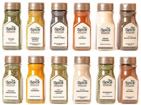 iSpice | 12 Pack of Spice and Herbs | Golden Taste | Mixed Spices & Seasonings Gift Set | Kosher Online now