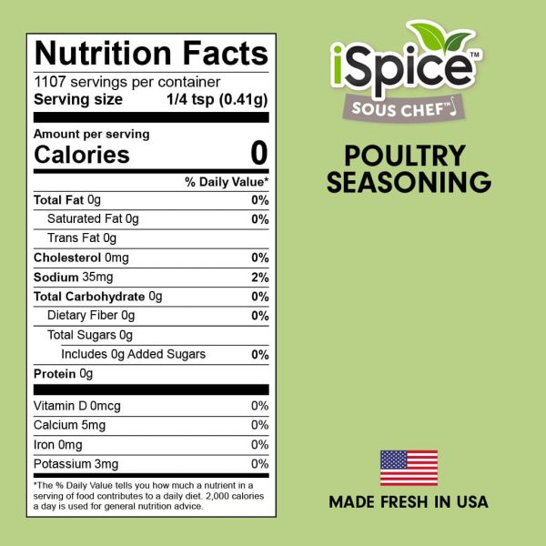 iSpice | Poultry Seasoning | 4.9 Oz | Mixed Spices & Seasonings | Kosher | Savory blend Sale