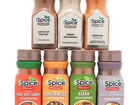 iSpice | 7 Pack of Seasoning | Ocean 7 | Mixed Spices & Seasonings Gift Set | Halal | Kosher Sale