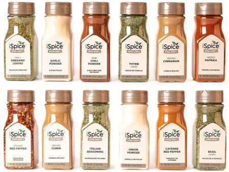 iSpice | 12 Pack of Spice and Herbs | Chef Naturelle | Mixed Spices & Seasonings Gift Set | Kosher Online now