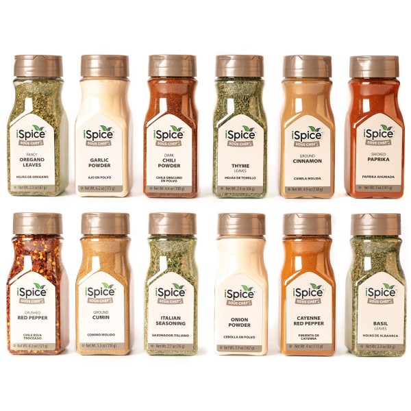 iSpice | 12 Pack of Spice and Herbs | Chef Naturelle | Mixed Spices & Seasonings Gift Set | Kosher Online now