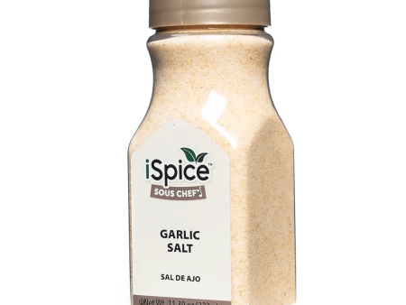 iSpice | Garlic Salt | 11.39 oz | Mixed Spices & Seasonings | Kosher | Halal | Flavorful Blend Discount