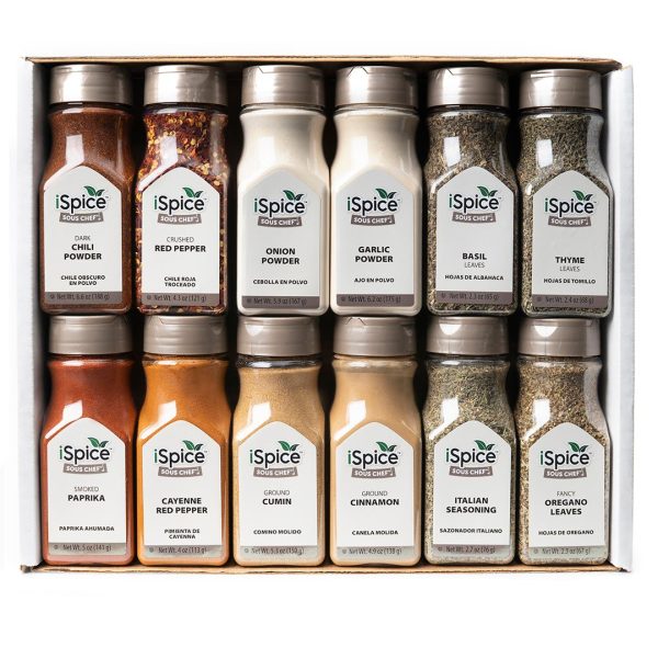 iSpice | 12 Pack of Spice and Herbs | Chef Naturelle | Mixed Spices & Seasonings Gift Set | Kosher Online now