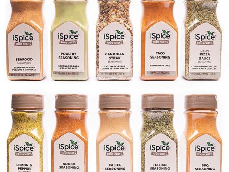 iSpice | 10 Pack of Seasonings | Mix and Match | Mixed Spices & Seasonings Gift Set | Kosher Supply