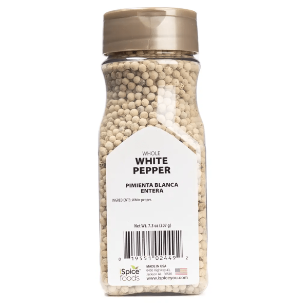 iSpice | White Pepper Whole | 7.3 oz | Gourmet Spice | Kosher | Delicate pungency For Cheap