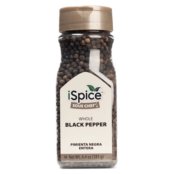 iSpice | Black Pepper Whole | 6.4 oz | Gourmet Spice | Kosher | Halal | Freshly-Milled on Sale